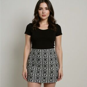 Stella Black & White Wrap Skirt
